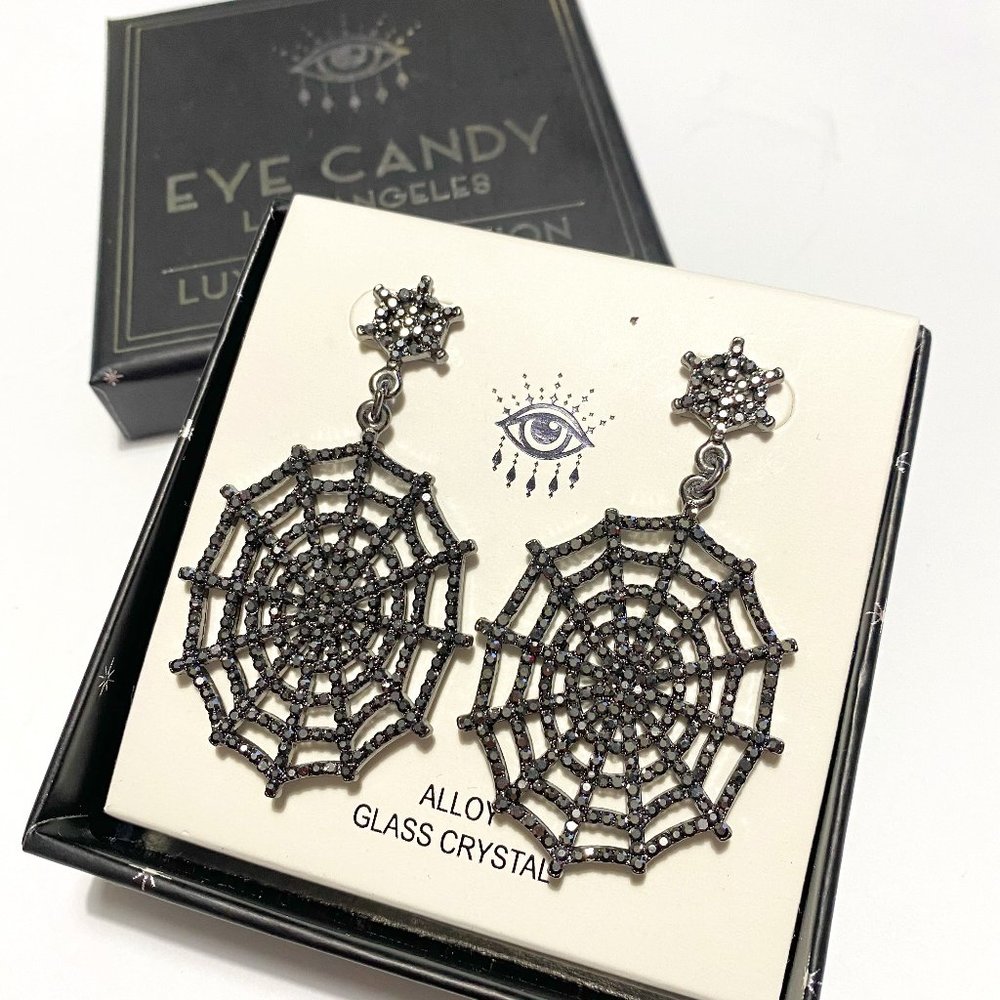 New in Box spider web Earrings
